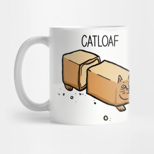 Sliced Catloaf, Cat Bread Loaf Funny Cat Lover Digital Illustration Mug